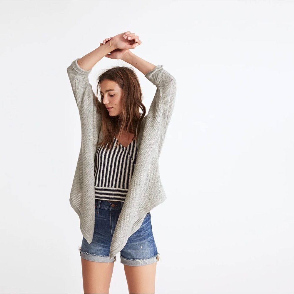 Madewell - Seabank Open Front Knit 3/4 Long Sleeve Open Cardigan Sweater Size M